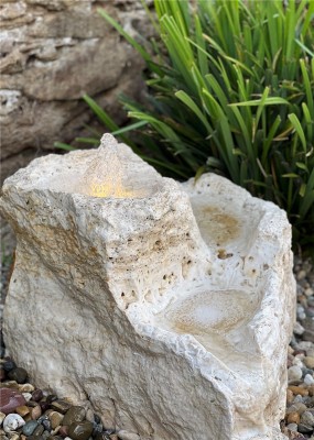 VERKAUFT! Quellstein Bachlauf Onyx Marmor L75cm Naturstein Gartenbrunnen Springbrunnen Set