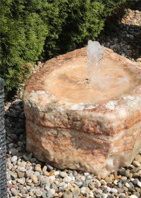 Quellstein Onyx Marmor mit Quellschale L72cm Naturstein Gartenbrunnen Springbrunnen Komplettset