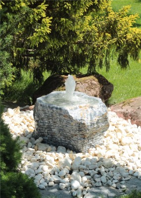 VERKAUFT! Quellstein Onyx Marmor mit Quellschale 40cm Naturstein Gartenbrunnen Springbrunnen Komplettset