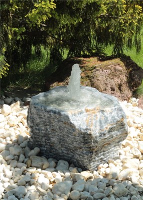 VERKAUFT! Quellstein Onyx Marmor mit Quellschale 40cm Naturstein Gartenbrunnen Springbrunnen Komplettset