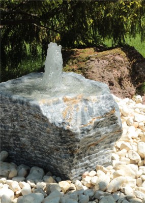 VERKAUFT! Quellstein Onyx Marmor mit Quellschale 40cm Naturstein Gartenbrunnen Springbrunnen Komplettset