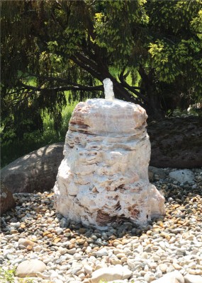 Quellstein Monolith Onyx Marmor 70cm Gartenbrunnen Springbrunnen Komplettset