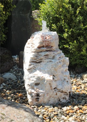 Quellstein Monolith Onyx Marmor 70cm Gartenbrunnen Springbrunnen Komplettset