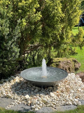 Wasserschale 80 mit Fontäne anthrazit grau Gartenbrunnen Springbrunnen Komplettset
