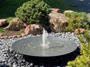Wasserschale 120 mit Fontäne anthrazit grau Stahlbrunnen Springbrunnen Komplettset