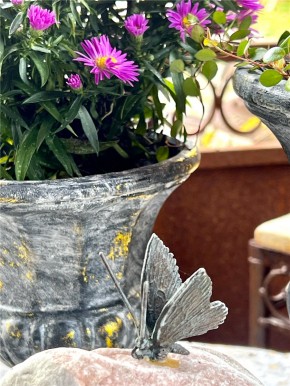 Bronzefigur Schmetterling 5cm auf Rosario Findling Rottenecker Bronze Skulptur