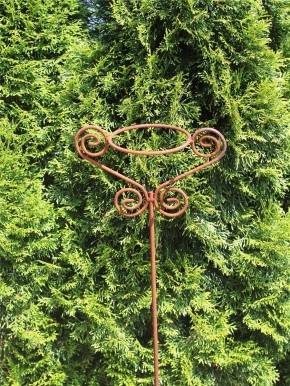 Topfhalter Edelrost 2 Ornamente Gartenstecker Rosenstab Shabby Landhaus Cottage & Vintage