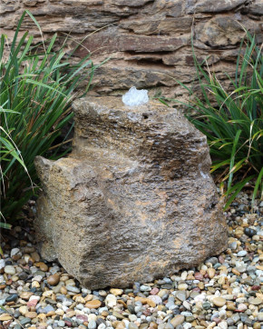 VERKAUFT! Quellstein Muschelkalk 50cm Naturstein Gartenbrunnen Springbrunnen Komplettset