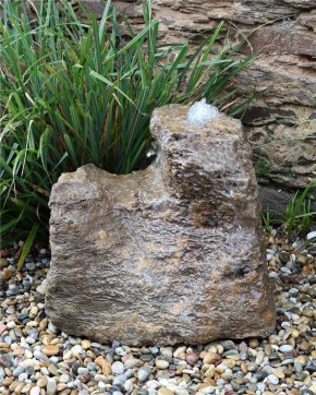VERKAUFT! Quellstein Muschelkalk 50cm Naturstein Gartenbrunnen Springbrunnen Komplettset