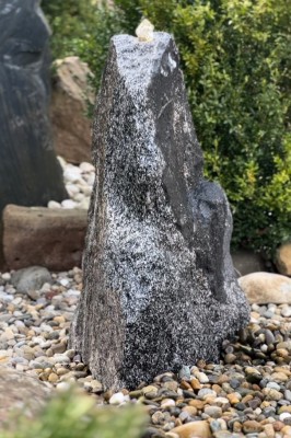 Quellstein Granit 95cm Naturstein Brunnen Komplettset Gartenbrunnen Springbrunnen