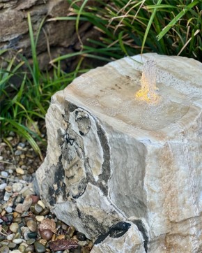 Quellstein Brunnen Onyx Marmor 40cm Gartenbrunnen Springbrunnen Komplettset