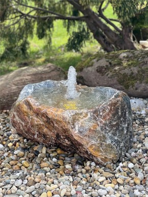 VERKAUFT! Quellstein Marmor L75cm mit Quellschale und Fontäne Gartenbrunnen Springbrunnen