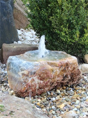 VERKAUFT! Quellstein Marmor L75cm mit Quellschale und Fontäne Gartenbrunnen Springbrunnen