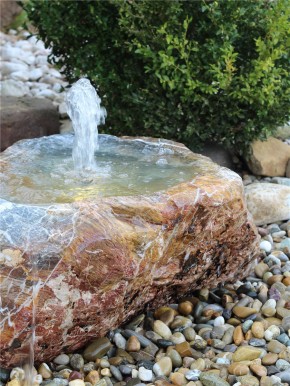 VERKAUFT! Quellstein Marmor L75cm mit Quellschale und Fontäne Gartenbrunnen Springbrunnen