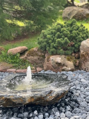 VERKAUFT! Quellstein Marmor L86cm mit Quellschale und Fontäne Springbrunnen Komplettset