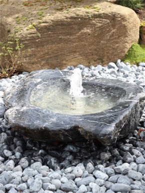 VERKAUFT! Quellstein Marmor L86cm mit Quellschale und Fontäne Springbrunnen Komplettset