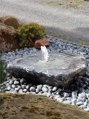 VERKAUFT! Quellstein Marmor L86cm mit Quellschale und Fontäne Springbrunnen Komplettset
