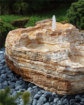 Quellstein Bachlauf Marmor Angel Sparks L120cm mit Quellschalen Gartenbrunnen Springbrunnen