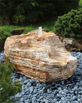 Quellstein Bachlauf Marmor Angel Sparks L120cm mit Quellschalen Gartenbrunnen Springbrunnen