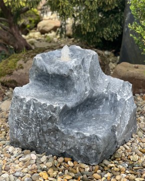 VERKAUFT! Quellstein Bachlauf Marmor L65cm Naturstein Gartenbrunnen Springbrunnen Set