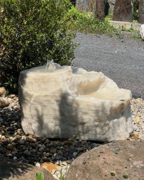 Quellstein Bachlauf Marmor L65cm mit Quellschalen Gartenbrunnen Springbrunnen