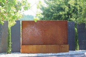 Wasserspiel SET Cortenstahl Wasserwand L250cm Gartenbrunnen Edelrost Design