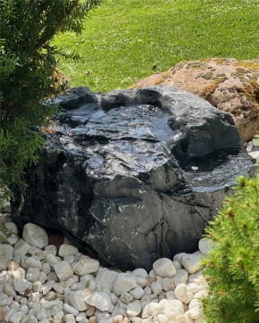 VERKAUFT! Quellstein Bachlauf Marmor Black Angel L90cm mit Quellschalen Gartenbrunnen Springbrunnen