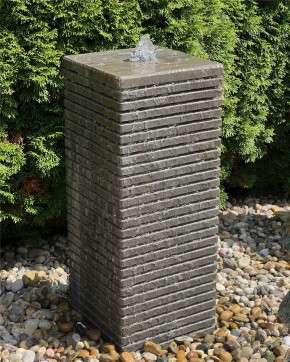 Quellstein Säule Blaustein 80cm Gartenbrunnen Springbrunnen Komplettset