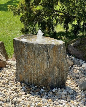 Quellstein Gneis 62cm mit Quellschale Naturstein Gartenbrunnen Springbrunnen Komplettset