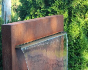 Wasserspiel Cortenstahl Wasserfall L 90 cm Gartenbrunnen Edelrost Design