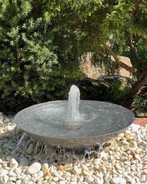 Wasserschale 80 mit Fontäne anthrazit grau Gartenbrunnen Springbrunnen Set