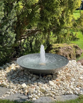 Wasserschale 80 mit Fontäne anthrazit grau Gartenbrunnen Springbrunnen Set