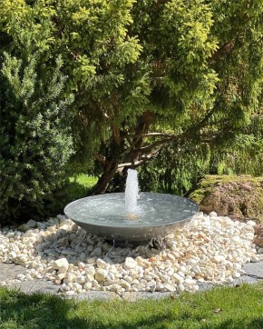 Wasserschale 80 mit Fontäne anthrazit grau Gartenbrunnen Springbrunnen Set