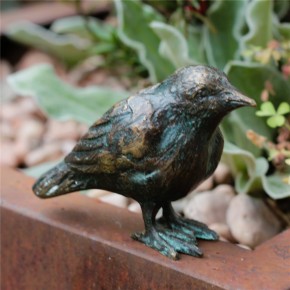 NEU! Bronzefigur Vogel stehend 6cm Bronze Gartenfigur Rottenecker