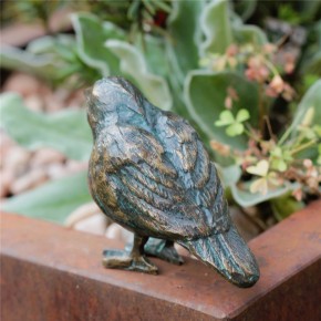 NEU! Bronzefigur Vogel stehend 6cm Bronze Gartenfigur Rottenecker