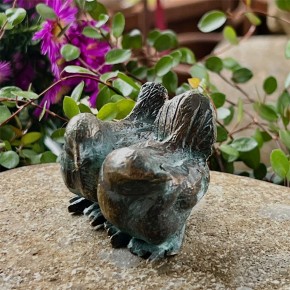 Bronzefigur Vogelpaar sitzend Miniatur Bronze Skulptur Rottenecker