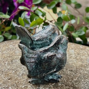 Bronzefigur Vogelpaar sitzend Miniatur Bronze Skulptur Rottenecker