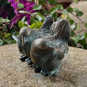 Bronzefigur Vogelpaar sitzend Miniatur Bronze Skulptur Rottenecker