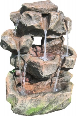 AUSSTELLUNGSSTÜCK! Zimmerbrunnen Konu 36 cm Polystone Wasserfall inkl. Pumpe und LED