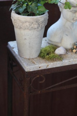 Vintage Tisch Eisen Edelrost 40x20x77 Garten Dekoration Shabby Landhaus & Cottage